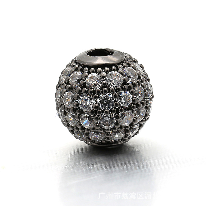Micro-Inlaid Copper Bead Micro-Inlaid Spherical Beads Micro-Inlaid Rhinestone Ball Ball Bracelet DIY Beaded Bracelet Vz6