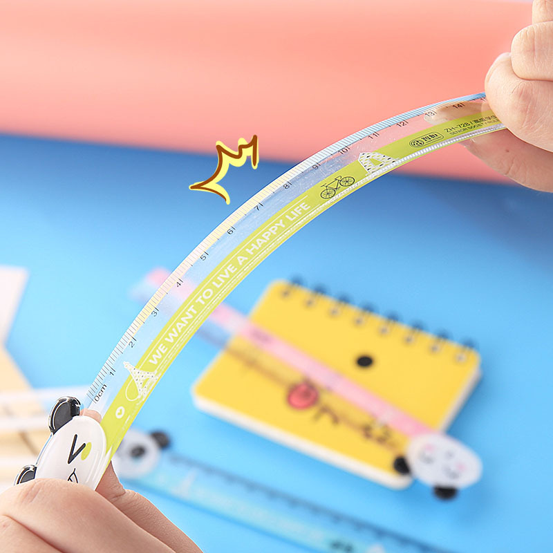 Cartoon Animal 15cm Ruler Korean Student Stationery Super Cute Measuring Tool Children Cute Plastic Painting Ruler