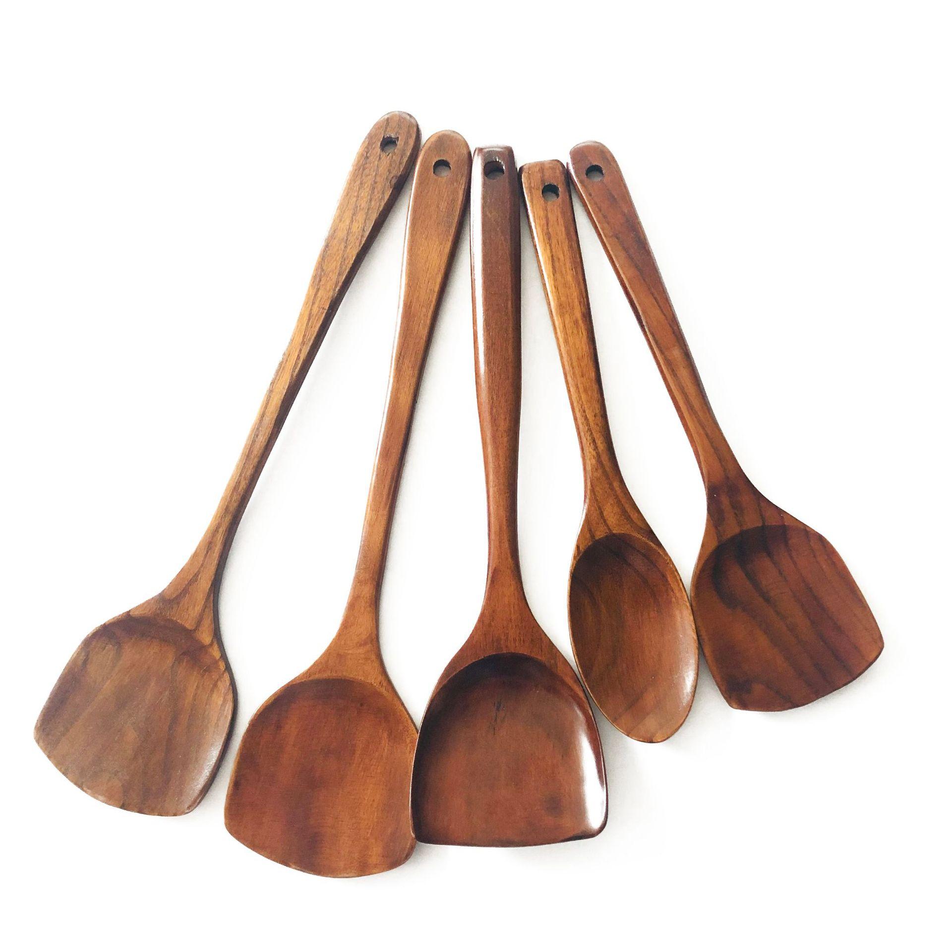 正漆木铲菜铲 中式长柄炒菜铲 不粘锅专用锅铲木质厨具用品批发