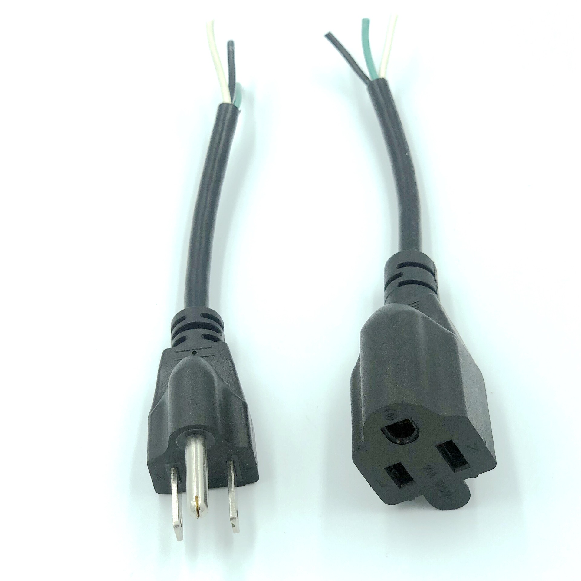 5-15p美标电源线10a 13a 15a 20a 125v美规三插公头 母头ac电源线