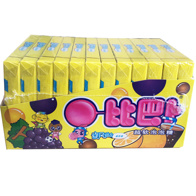 比巴卜泡泡糖旋风魔幻混合口味3条装*12板口香糖儿童糖果