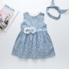 2019 Spring and summer Korean Edition girl Broken flowers Lace bow vest Dress Headband Children's clothing wholesale c51 2019 Spring and summer Korean Edition girl Broken flowers Lace bow vest Dress Headband Children's clothing wholesale c51