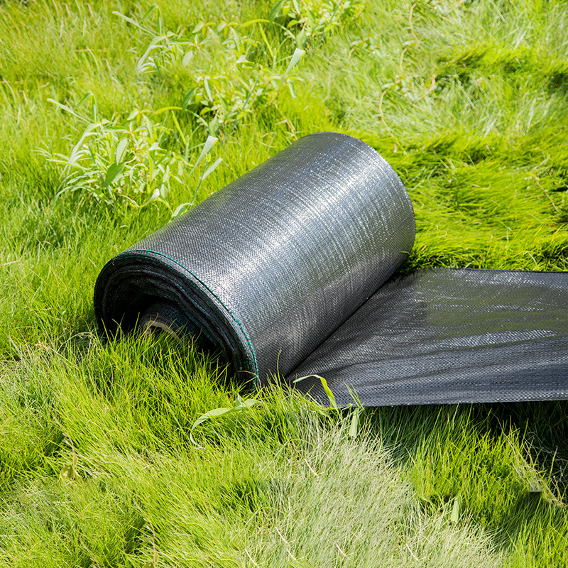 0万平方米防草布黑色pe编织防草布园艺地布农用渗水透气果园菜地除草