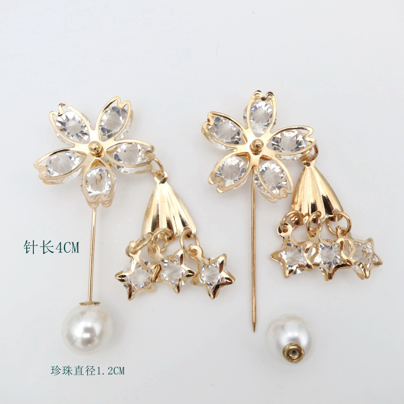 Anti-Exposure Pearl Brooch Female Word High-End Corsage Pin Butterfly Pin Scarf Buckle Skirt Mouth Waist-Closing Artifact