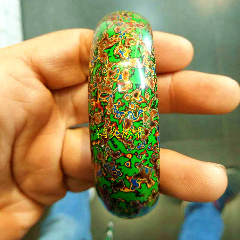 大漆手镯生漆天彩犀皮漆器老漆手镯七夕送女友闺蜜婚嫁婚礼品手环