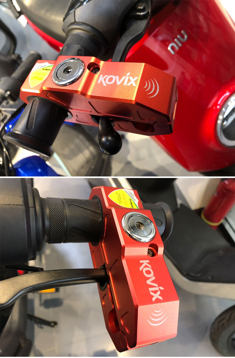 kovix摩托车把手锁报警牛角锁踏板车车把锁油门锁电动车防盗锁