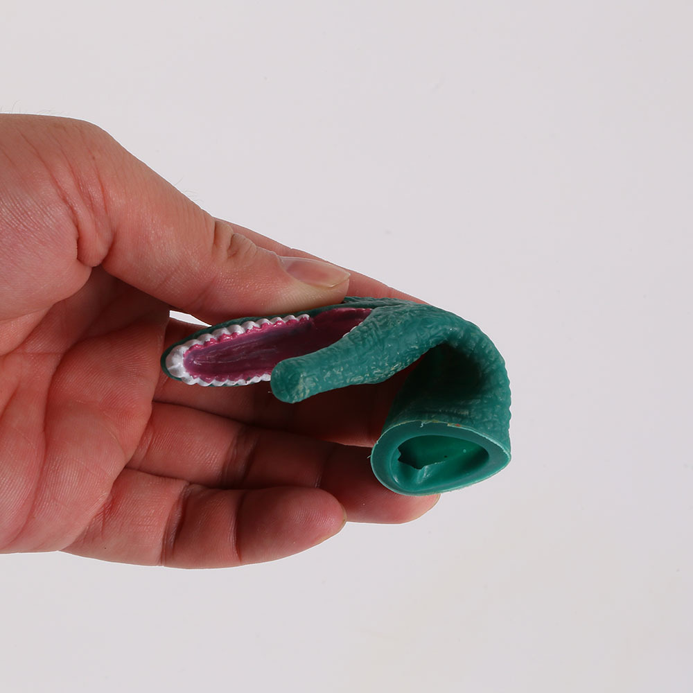 批发抖音同款搪胶手指龙手偶恐龙模型指套玩具恐龙模型手指玩偶新