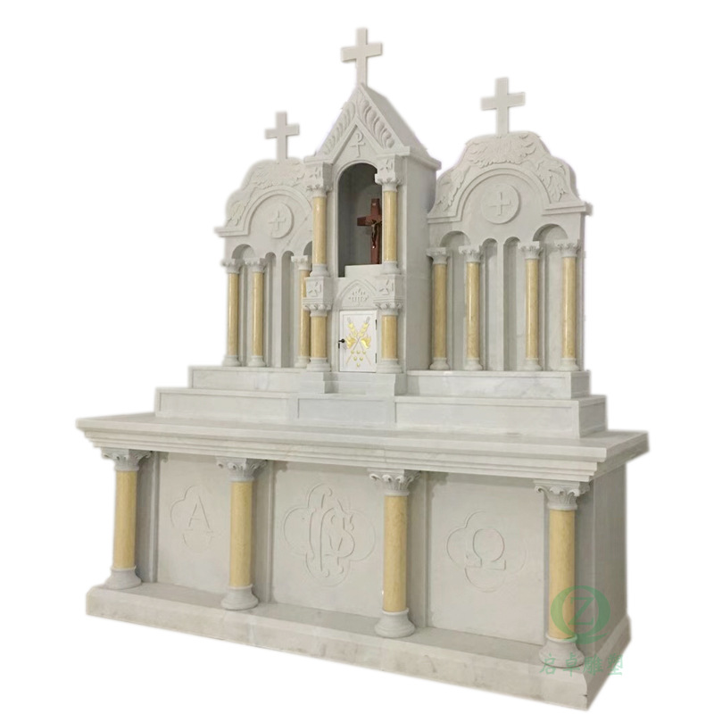 大理石天主教堂拉丁祭台桌汉白玉圣祭台圣读经台专业教堂雕塑厂家