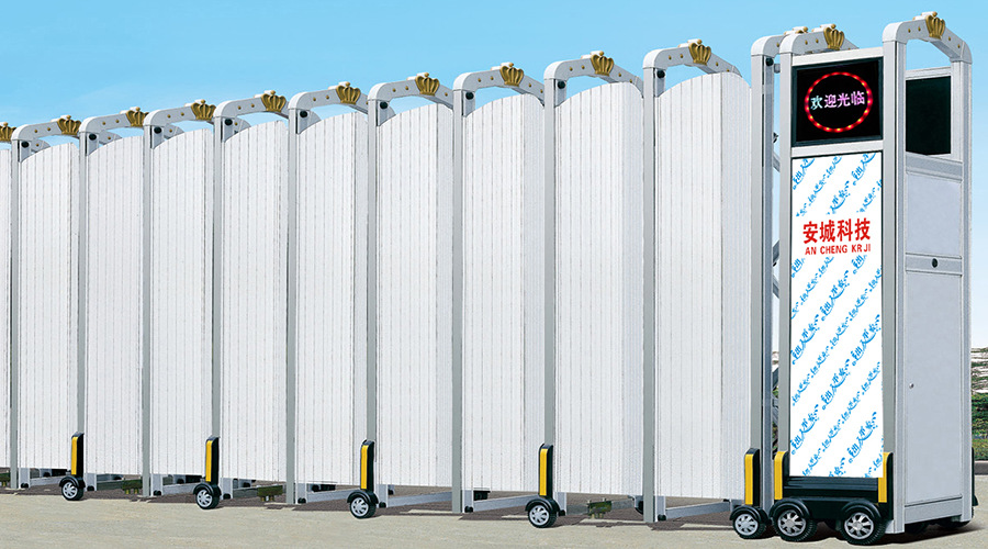 不锈钢电动伸缩门电动封板门铝合金封板门学校封闭式电动伸缩门