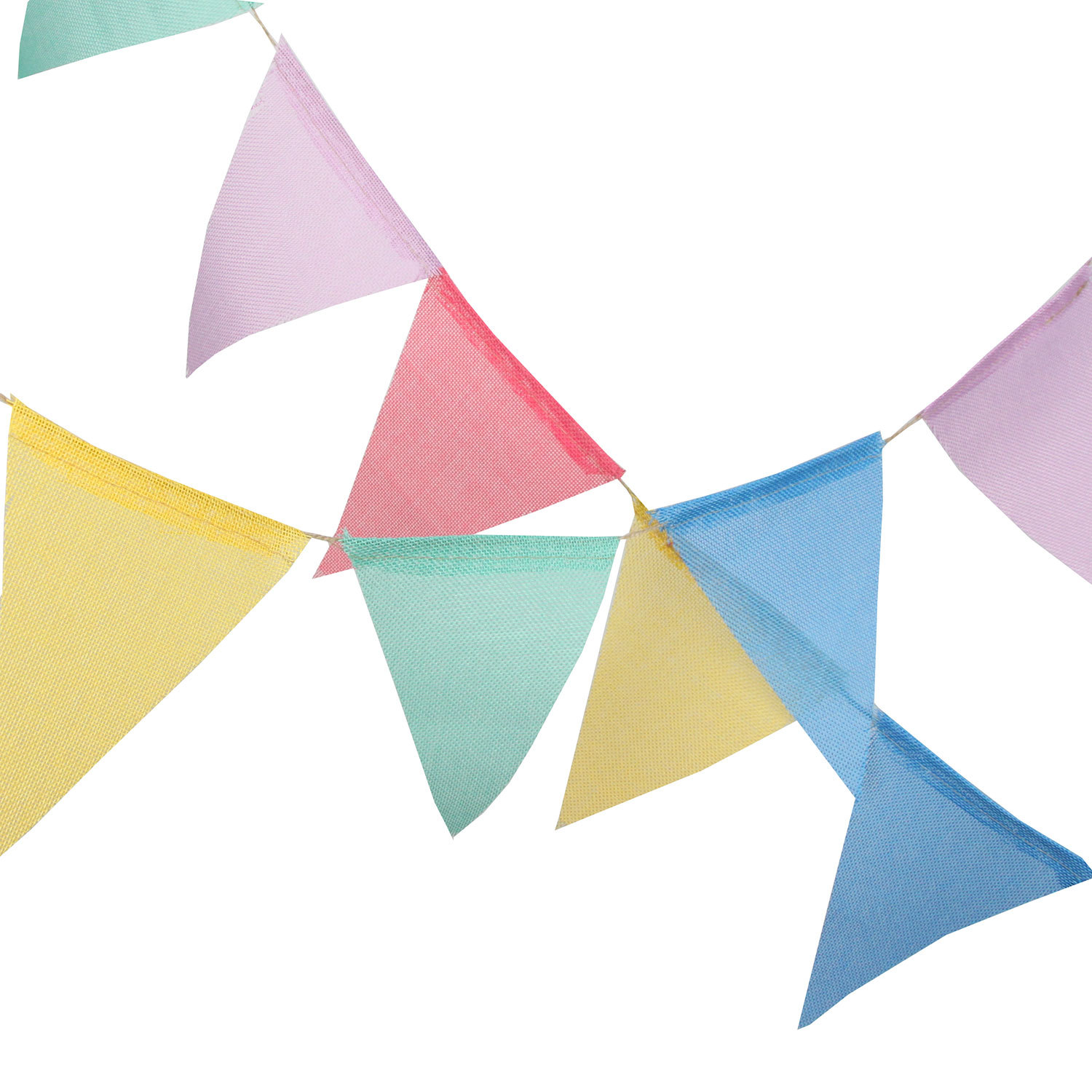 12片彩色仿麻布三角挂旗婚庆会场布置欧美婚礼拍照背景装饰串旗