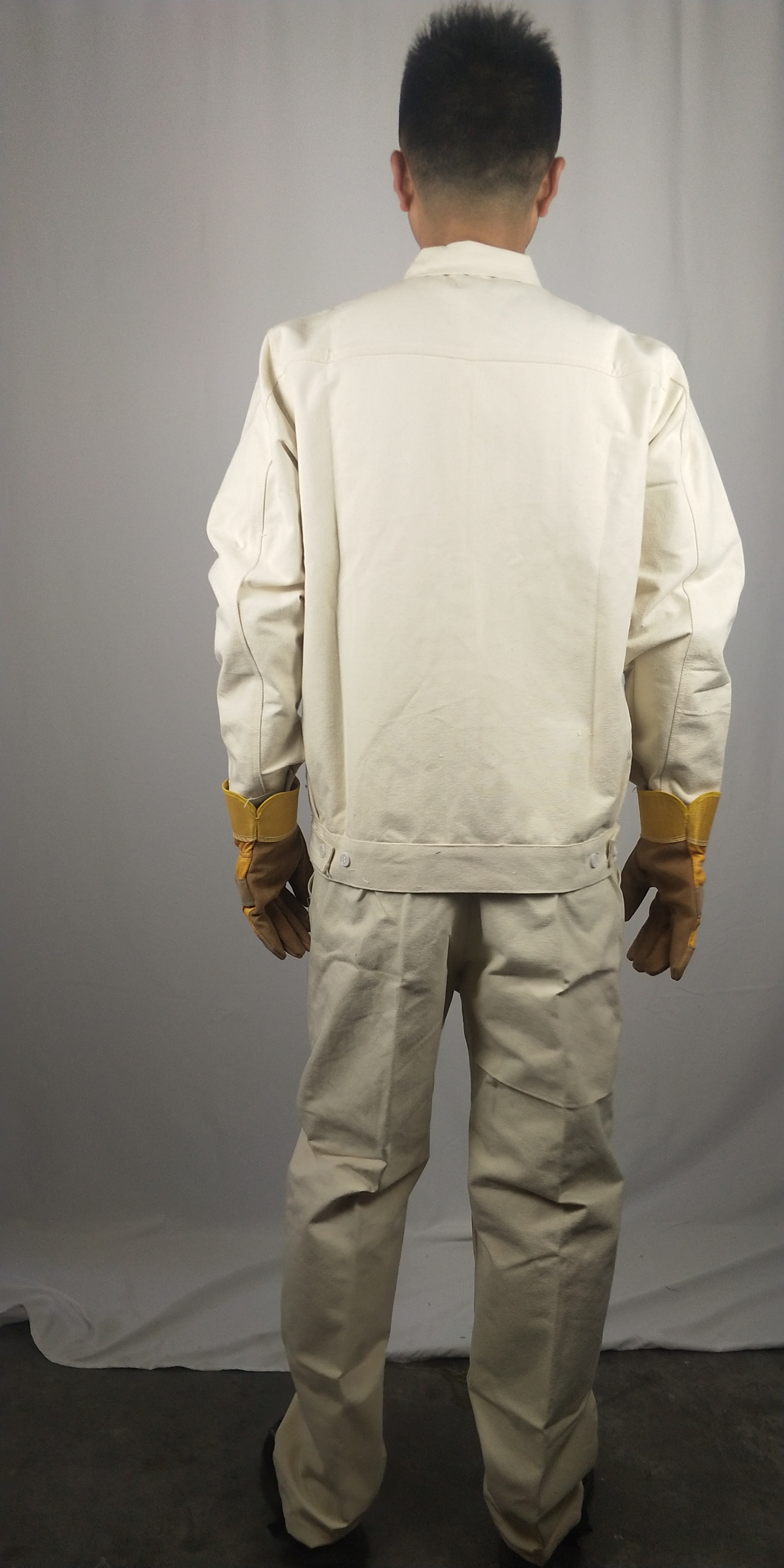 厂家批发帆布加厚全棉白色电焊服阻燃防火星服劳保工作服