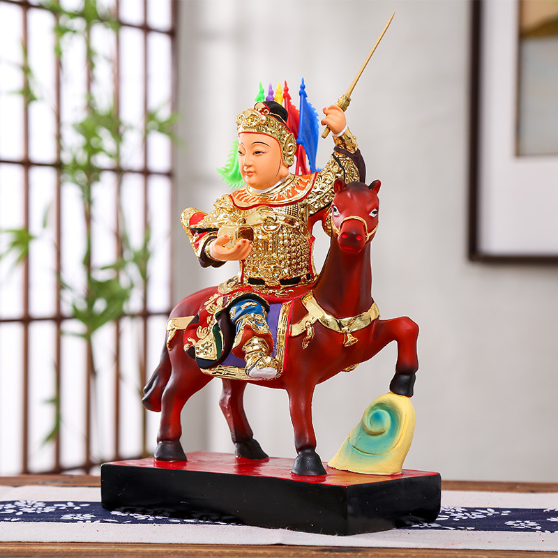 报马仙像黄小跑骑马将军树脂佛像保仙家 12寸30cm黄天乐家用摆件