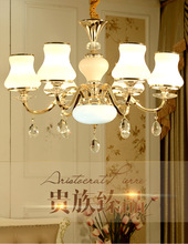 欧式吊灯客厅金色水晶灯现代简约餐厅吊灯美式锌合金卧室8头灯具