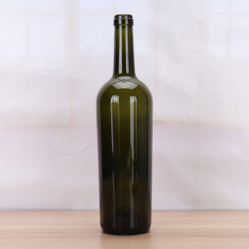 创意玻璃红酒瓶葡萄酒玻璃瓶加厚底棕色酒瓶自酿空酒瓶高白料酒瓶