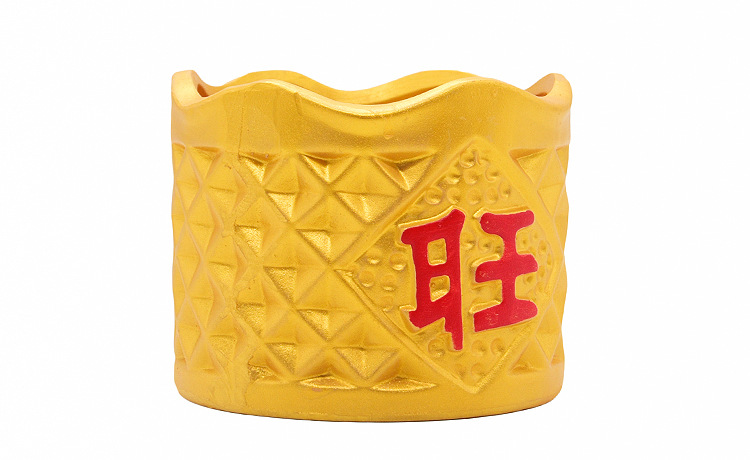 旺字陶瓷金色花盆银柳花插陶瓷花盆容器桌面吧台办公室内陶瓷花盆