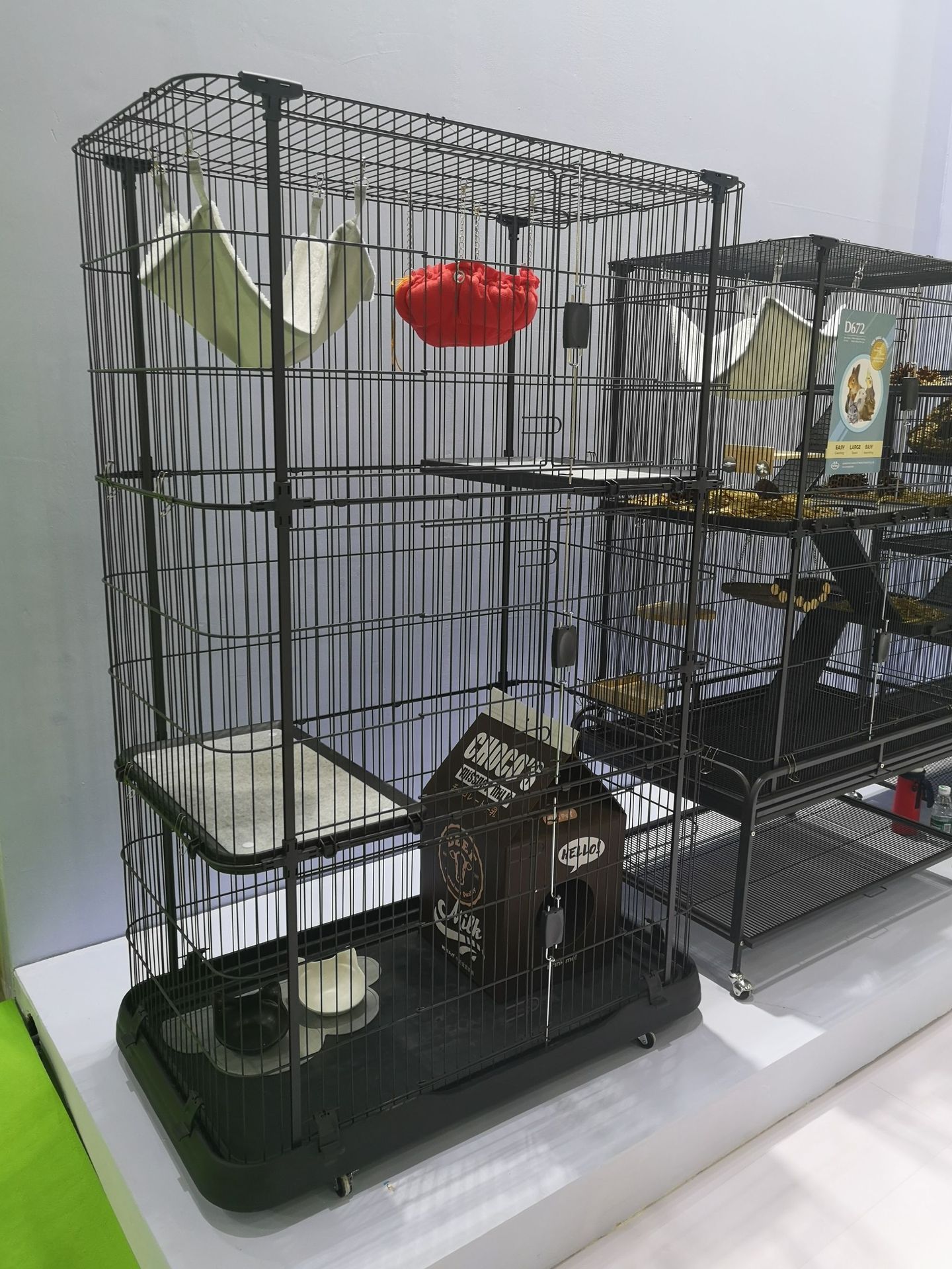 达洋猫笼 双层三层猫咪笼子 含吊床轮子猫猫笼 蓝猫布偶笼子c502l