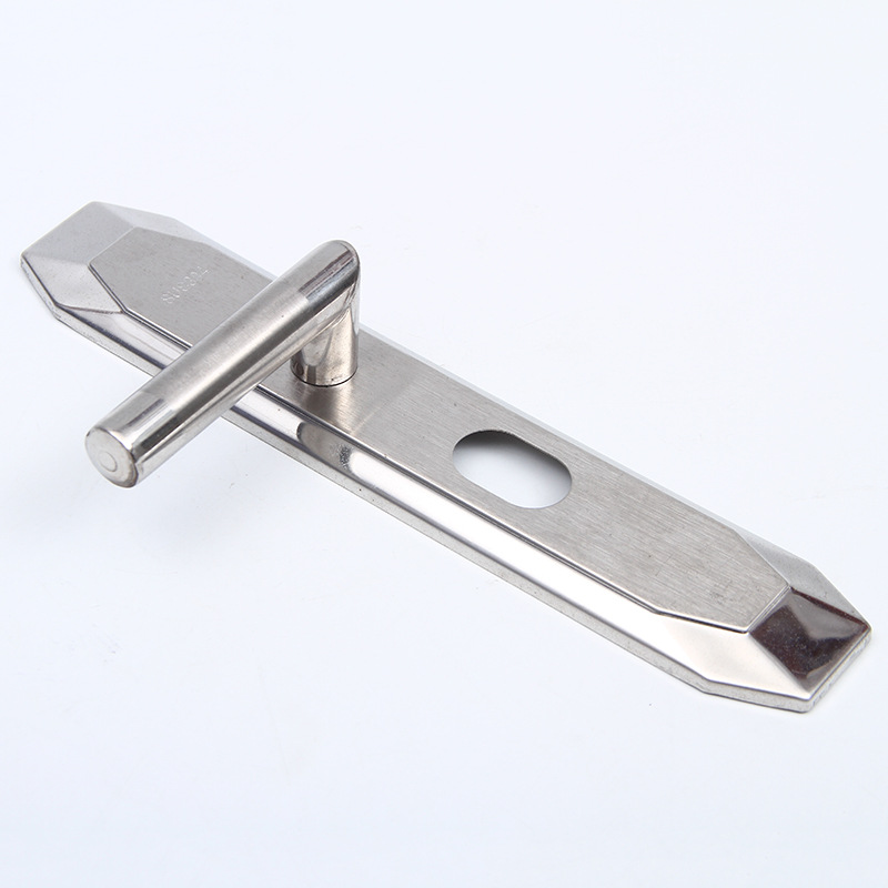 宝石圆管不锈钢面板防盗门把手面板不分左右多功能室内门拉手批发