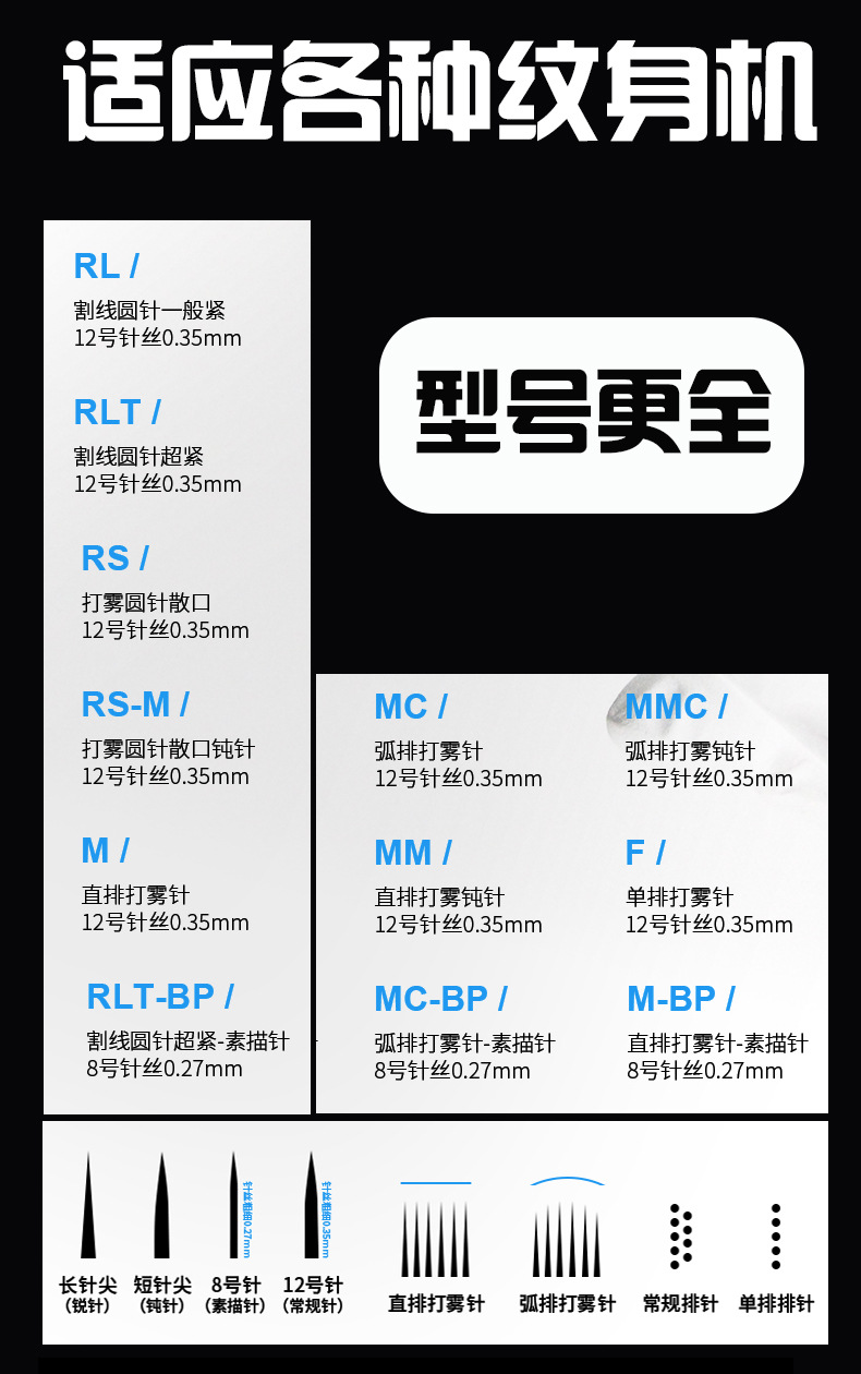 nb蜂牌纹身一体针纹身短针 夏安一体纹身针头刺青针 夏安针20支装