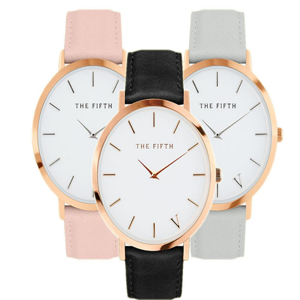 欧美the fifth手表极简风格合金女士时尚腕表马表高档石英表
