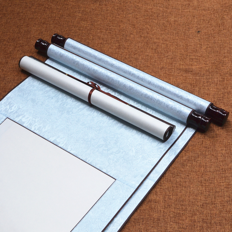 书法作品卷轴空白画轴字画装裱宣纸专用纸挂轴书画画横幅立轴仿古