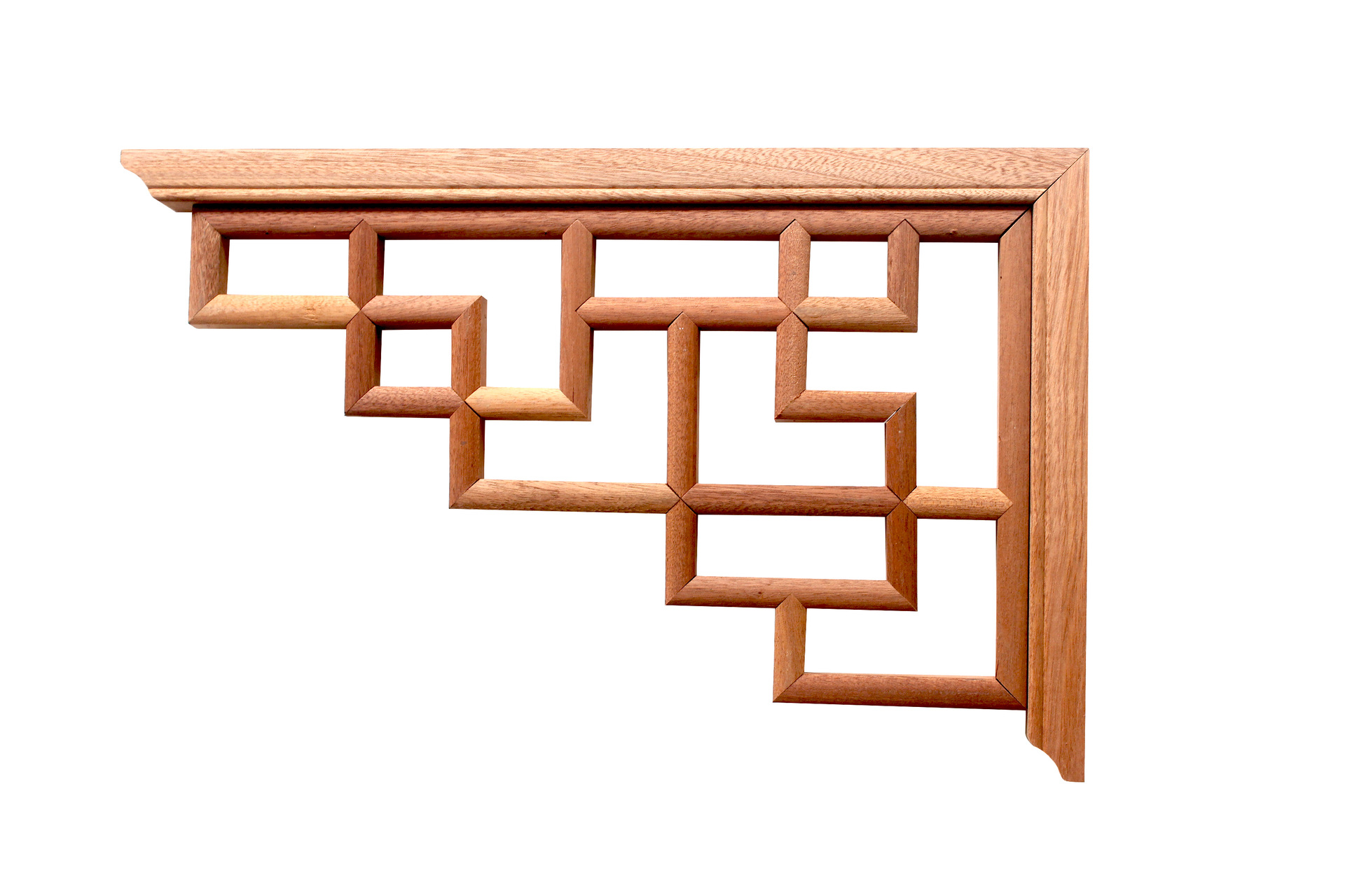 定做中式花格刚果沙比利角花单面雕刻选木种楼阁亭榭浮雕喷漆花格