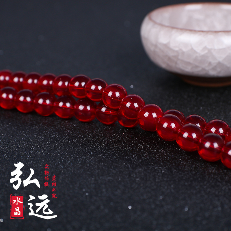 Hongyuan Crystal Imitation Garnet Glass Scattered Beads Dark Red Colored Glaze Handmade Beads Diy Ornament Accessories
