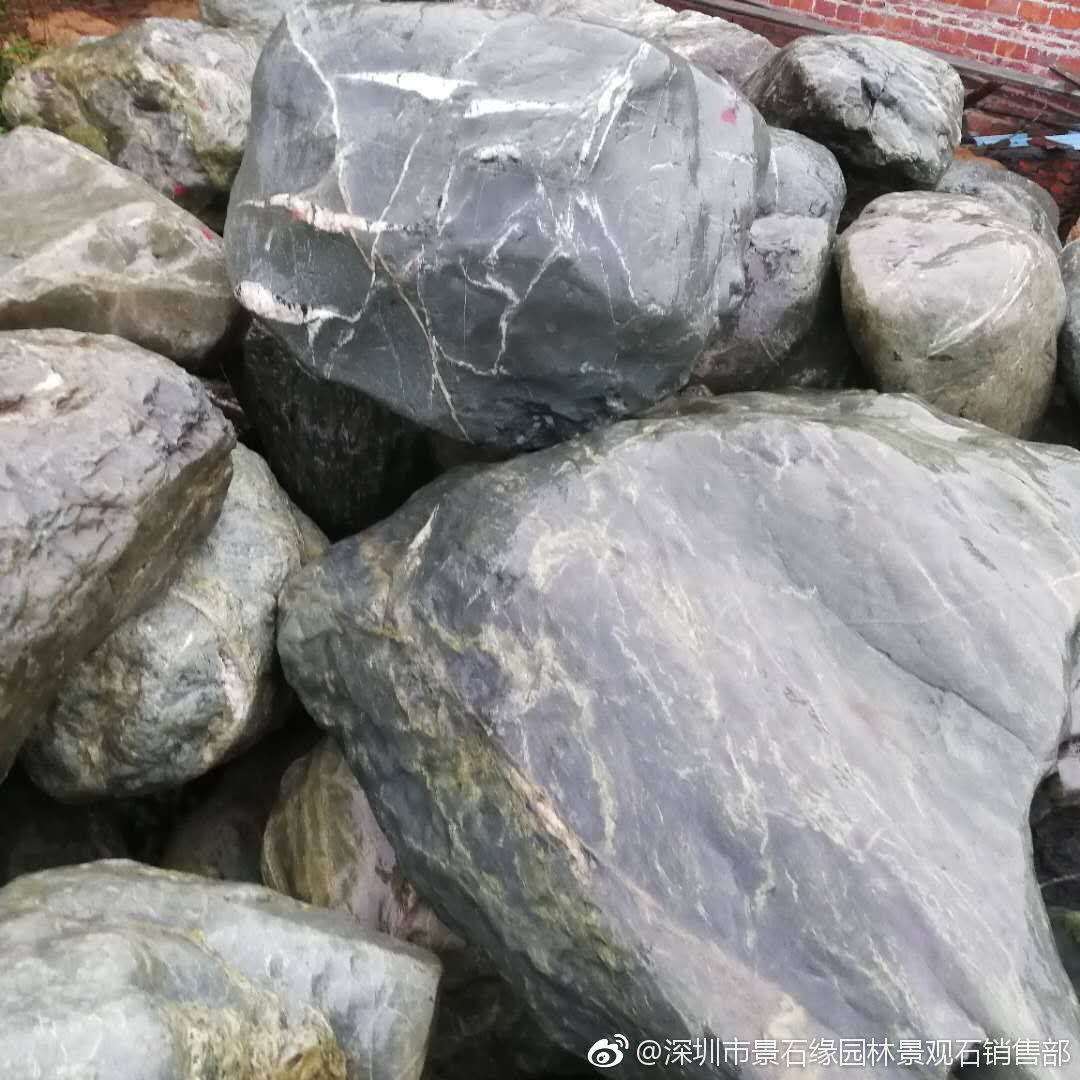 富贵绿石雪浪石泰山石景观石闪电纹石假山石园林园艺装饰石头批发