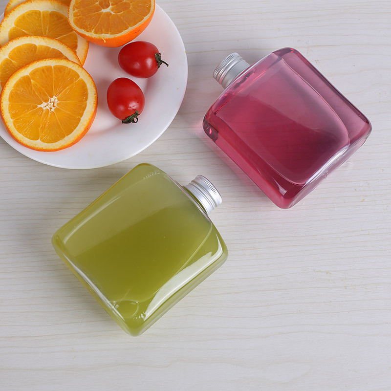 冷泡瓶批发pet塑料250ml扁平果汁瓶咖啡冷泡瓶酒瓶可定制加印logo