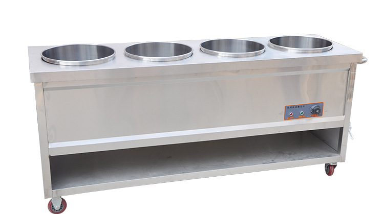 保温粥车商用不锈钢汤桶车3/4/6桶粥车保温车早餐保温粥台快餐车