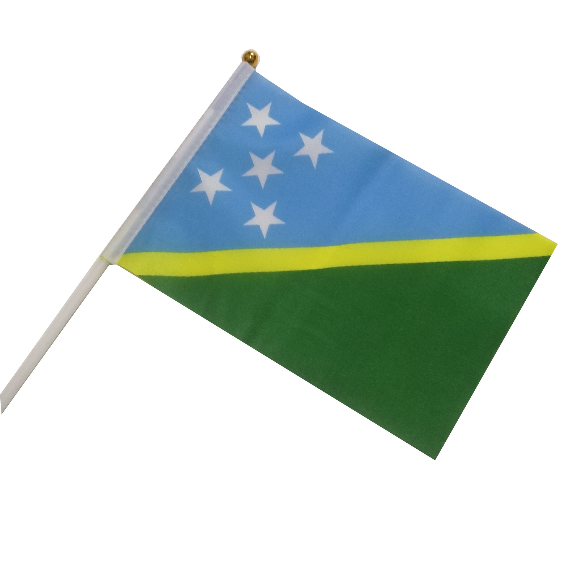 所罗门群岛国旗旗帜手摇旗双面印刷涤纶布料可来样订做厂家直销