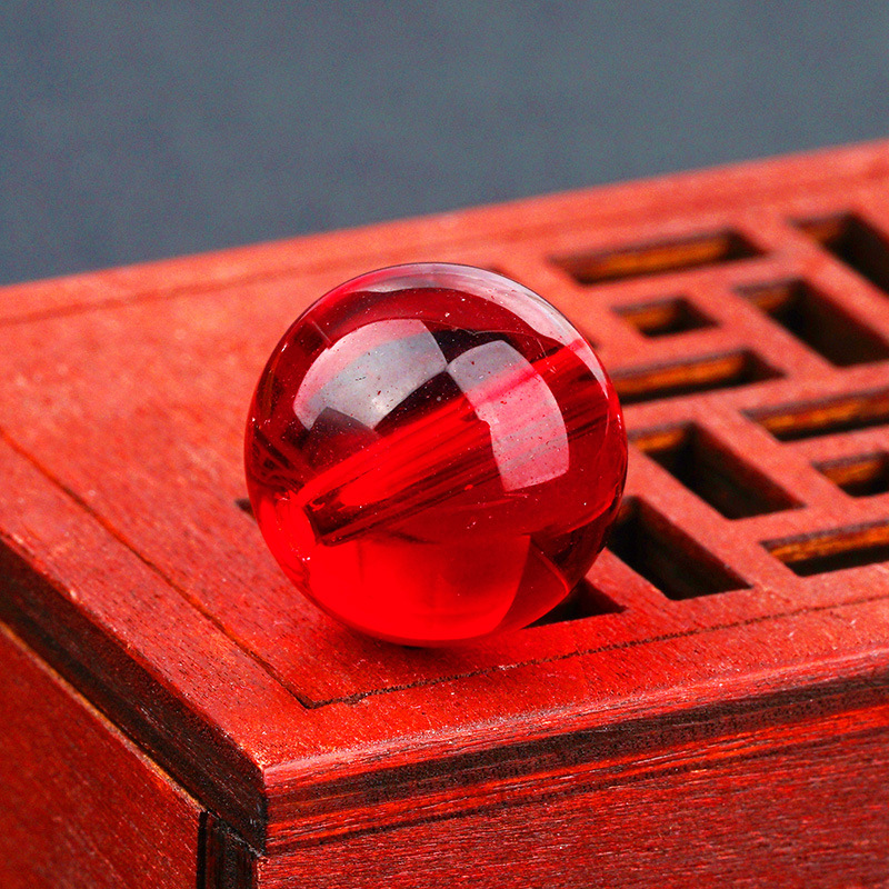 仿石榴石酒红珠子diy手工串珠手链配件 红色琉璃珠本命年红绳手串