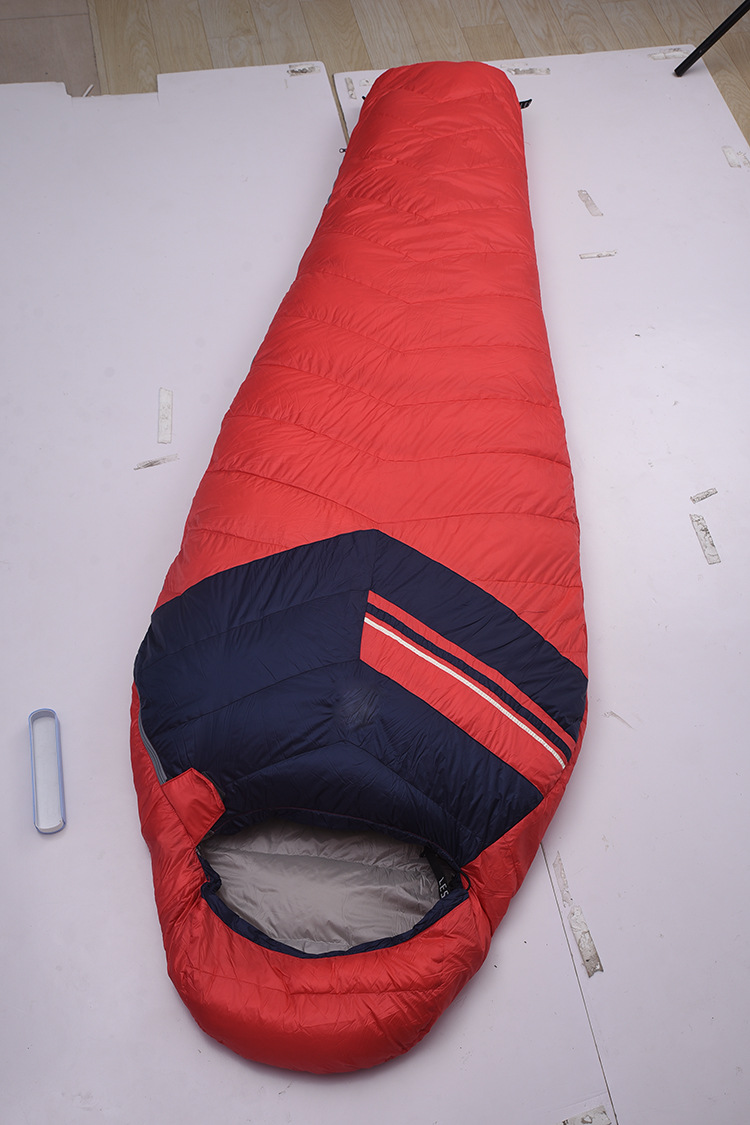 木乃伊羽绒睡袋 户外超轻白鸭绒睡袋 冬季露营便携式保暖羽绒睡袋