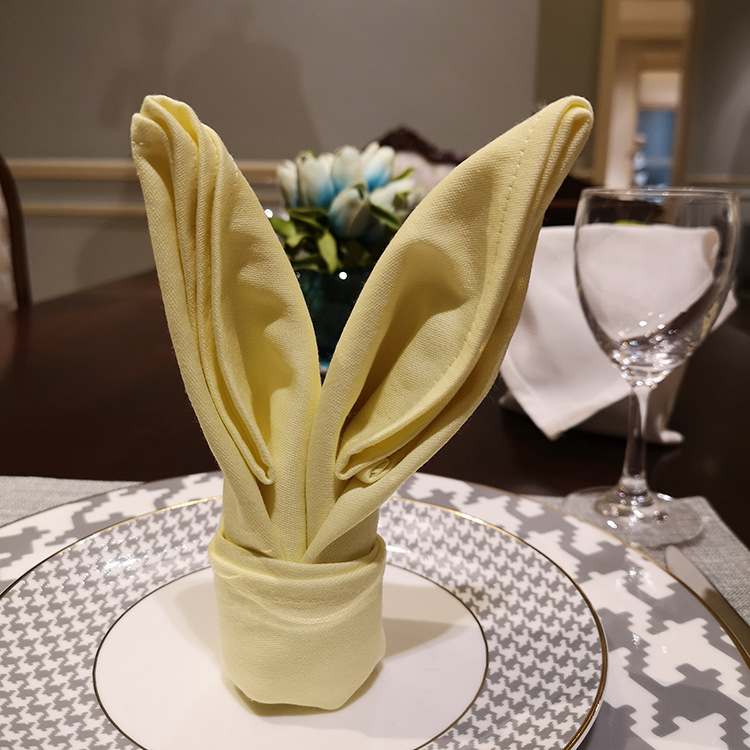 推荐酒店宴会餐巾红酒杯布仿席巾西餐口布批发现货