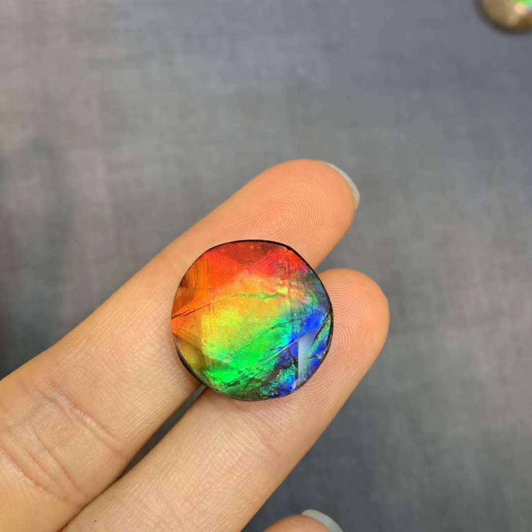 天然彩宝裸石批发 加拿大斑彩石 可镶嵌戒指 色彩丰富 可代镶嵌