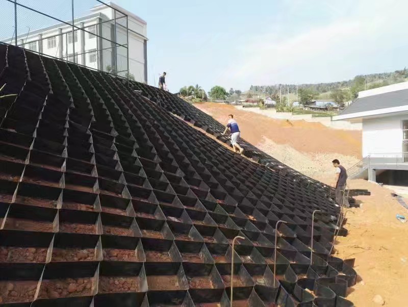 边坡绿化防护蜂巢约束系统,立体格栅可种草蜂巢约束系统厂家