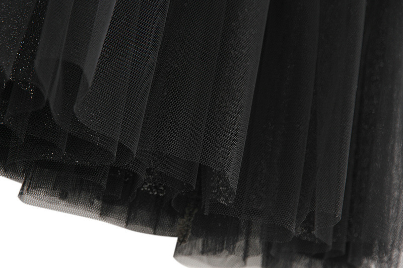 纱裙女半身2019新款a字裙短裙蓬蓬裙子黑色网纱半身裙8166