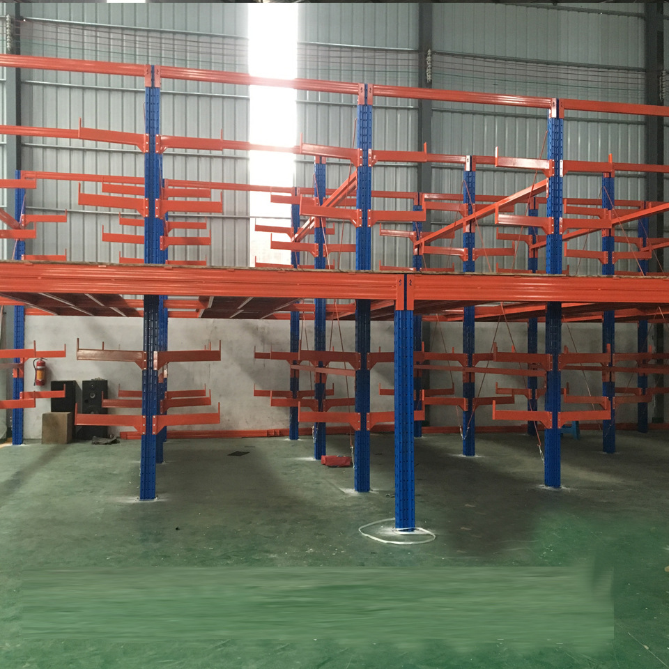 中山悬臂阁楼平台定制可拆卸仓库物料架管材型材专用隔层货架