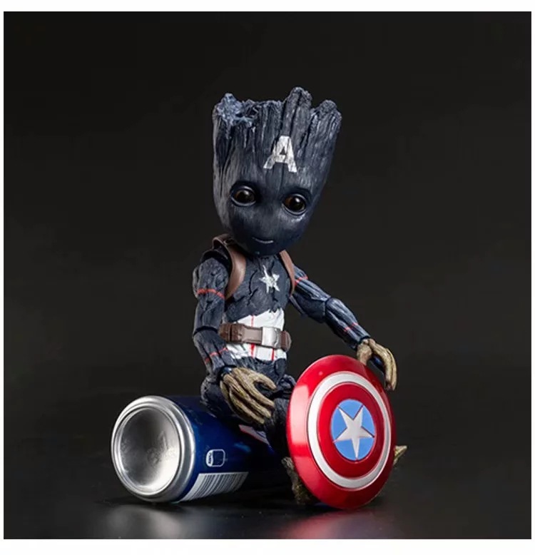 银河护卫队2 格鲁特 小树人 cos美国队长 可动 盒装手办