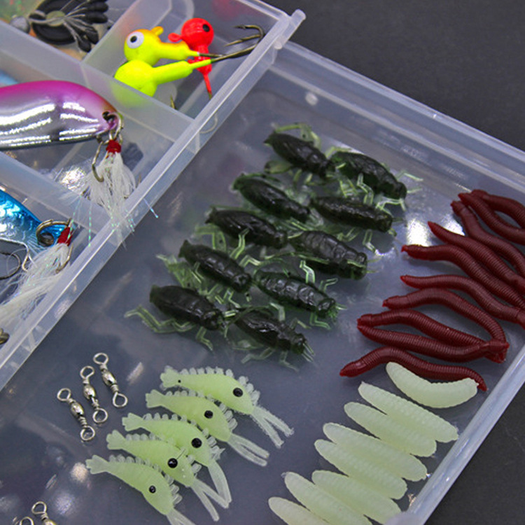 100 Pieces Lure Sets Metal Vib Hard Bait Mino Sequins Simulation Bait Fishhooks Cross-Border Lure of Fishing Gear