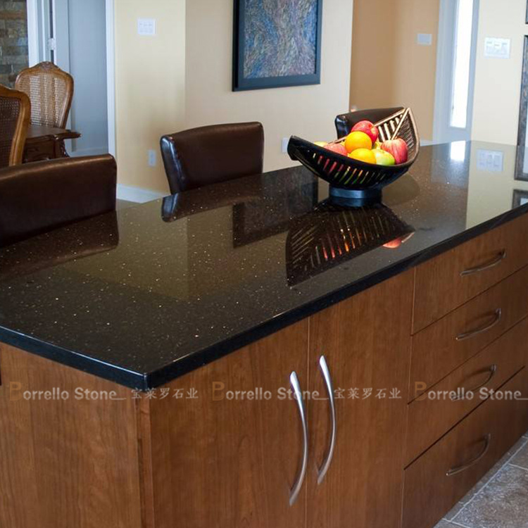 黑金沙台面黑色金点厨房台面大理石桌面