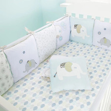 婴儿床围电脑绣花款时尚棉布床围 婴儿床品吉祥绣花小象床围