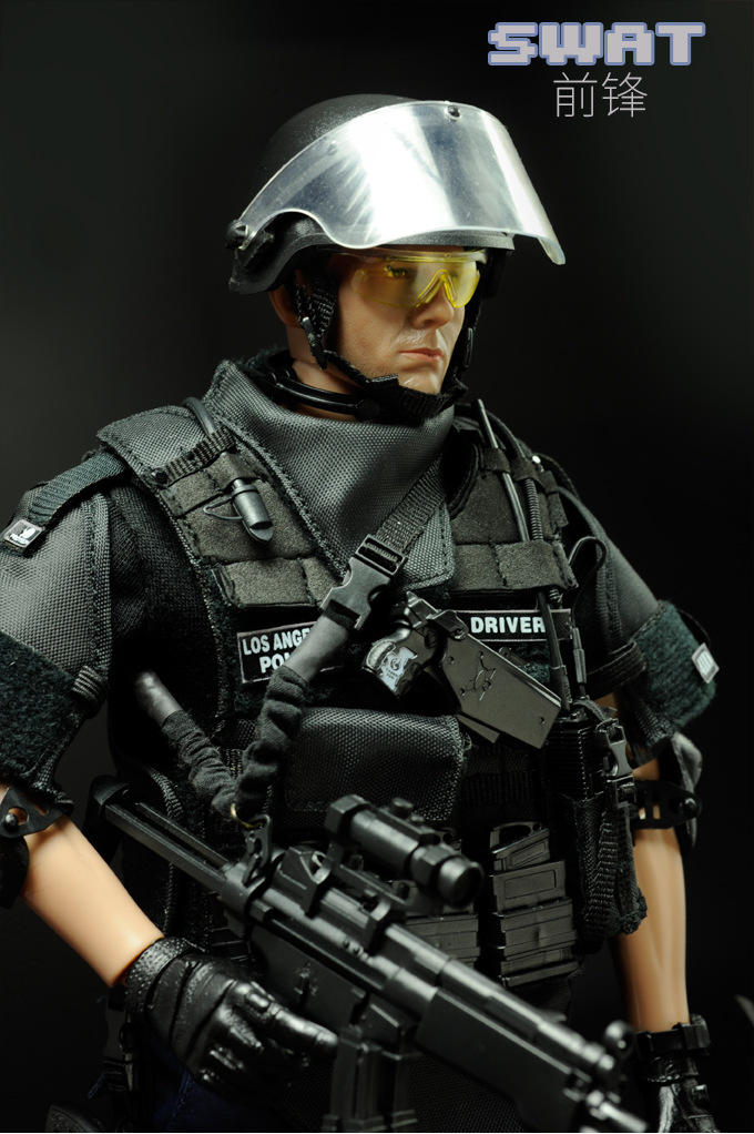 pattiz仿真工艺军事关节人偶 1/6比例te警swat兵人模型玩具