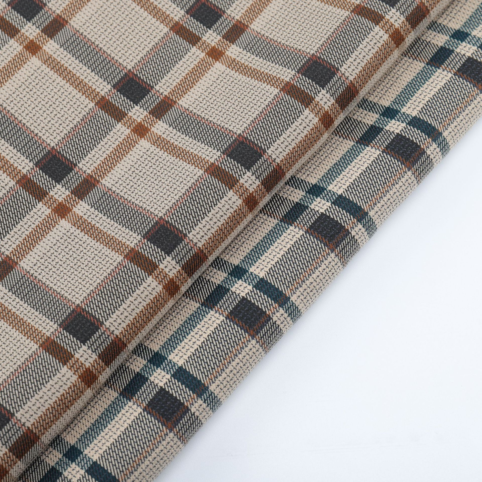 tr色织斜纹弹力提花格子布休闲西服套装吊带连衣包裙背带裤面料