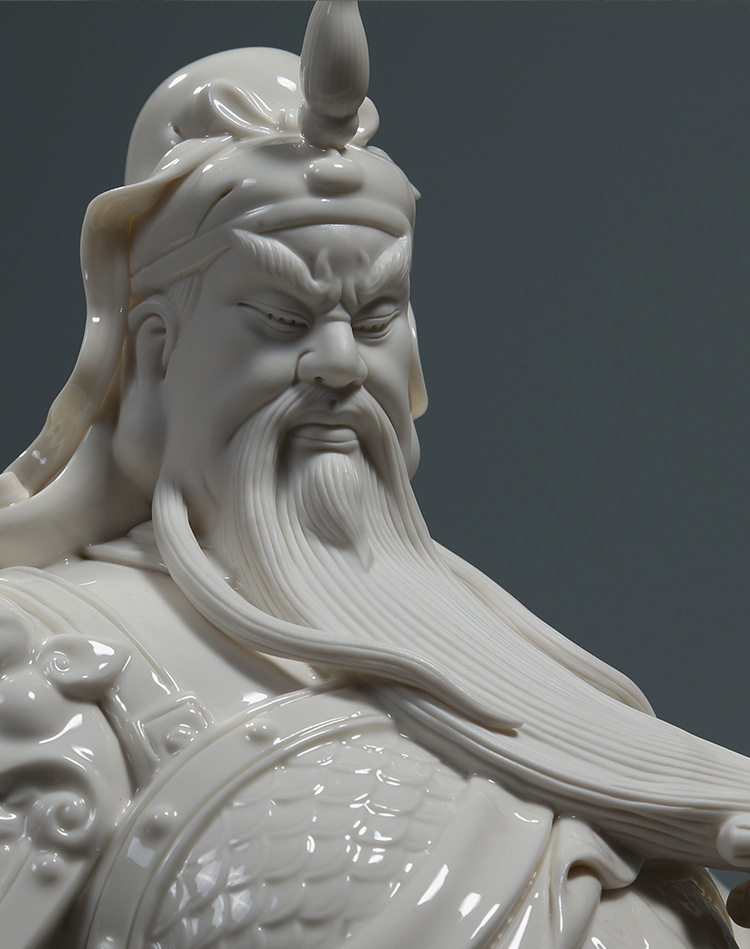 【上美】陶瓷 关公像 供奉武财神关羽佛像摆件家用陶瓷关二爷神像