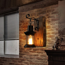 美式复古怀旧美式个性餐厅客厅卧室床头书房实木艺术创意装饰壁灯