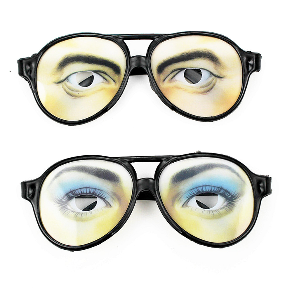极限挑战明星同款防尴尬对视眼镜搞怪整蛊个性潮男女款搞笑眼镜