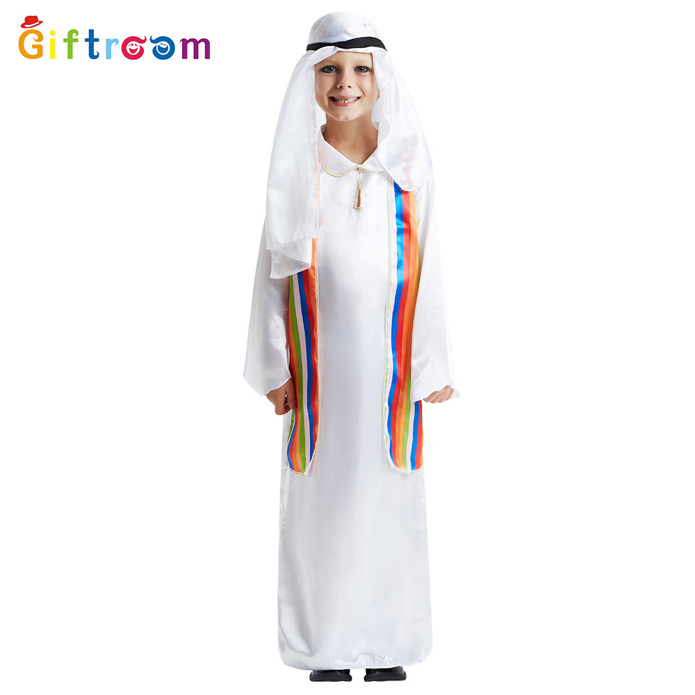 万圣节酋长男童花色阿拉伯cosplay服装话剧舞台角色表演迪拜衣服