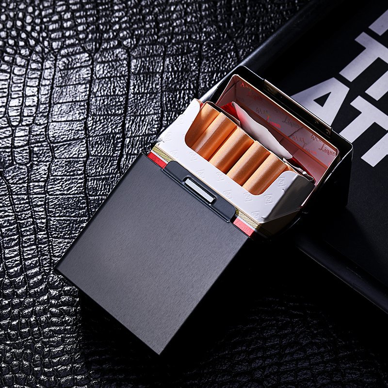 烟盒20支防潮防压整包香烟铝合金超薄硬盒翻盖磁铁香烟盒