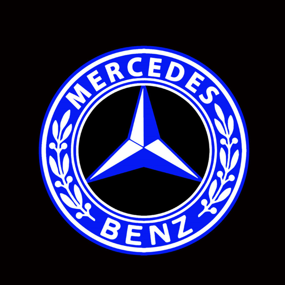 适用于奔驰改装led车门灯c级w204 汽车专用镭射迎宾灯benz logo灯