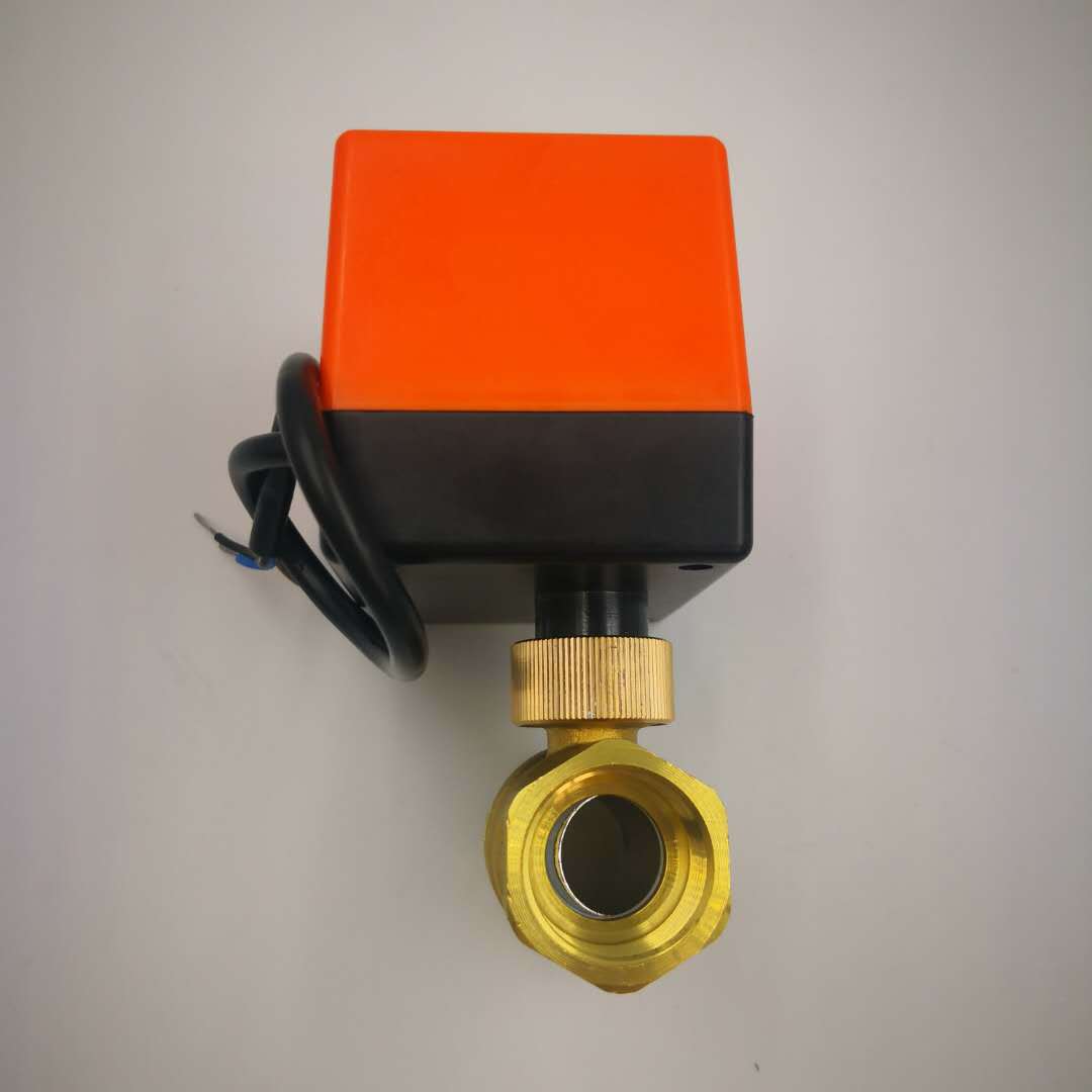 厂家直销 dn20黄铜电动球阀 空调地暖电动两通阀 大口径大流量